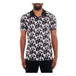TALLIA SPORT Mens Orange Label Black Short Sleeve Slim Fit Wrinkle Free Polo S